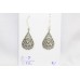 Handmade Dangle Earrings 925 Sterling Silver Filigree Floral Designer Gift n